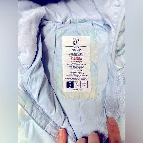 Baby Gap NWT snowsuit with Primaloft sky blue tie dye unisex - Picture 2 of 7